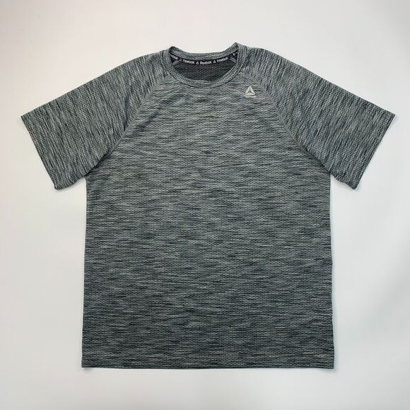Reebok Crossfit T Shirt Mens L Large Gray Short Sleeve Stretch Performance Train - Picture 2 of 9